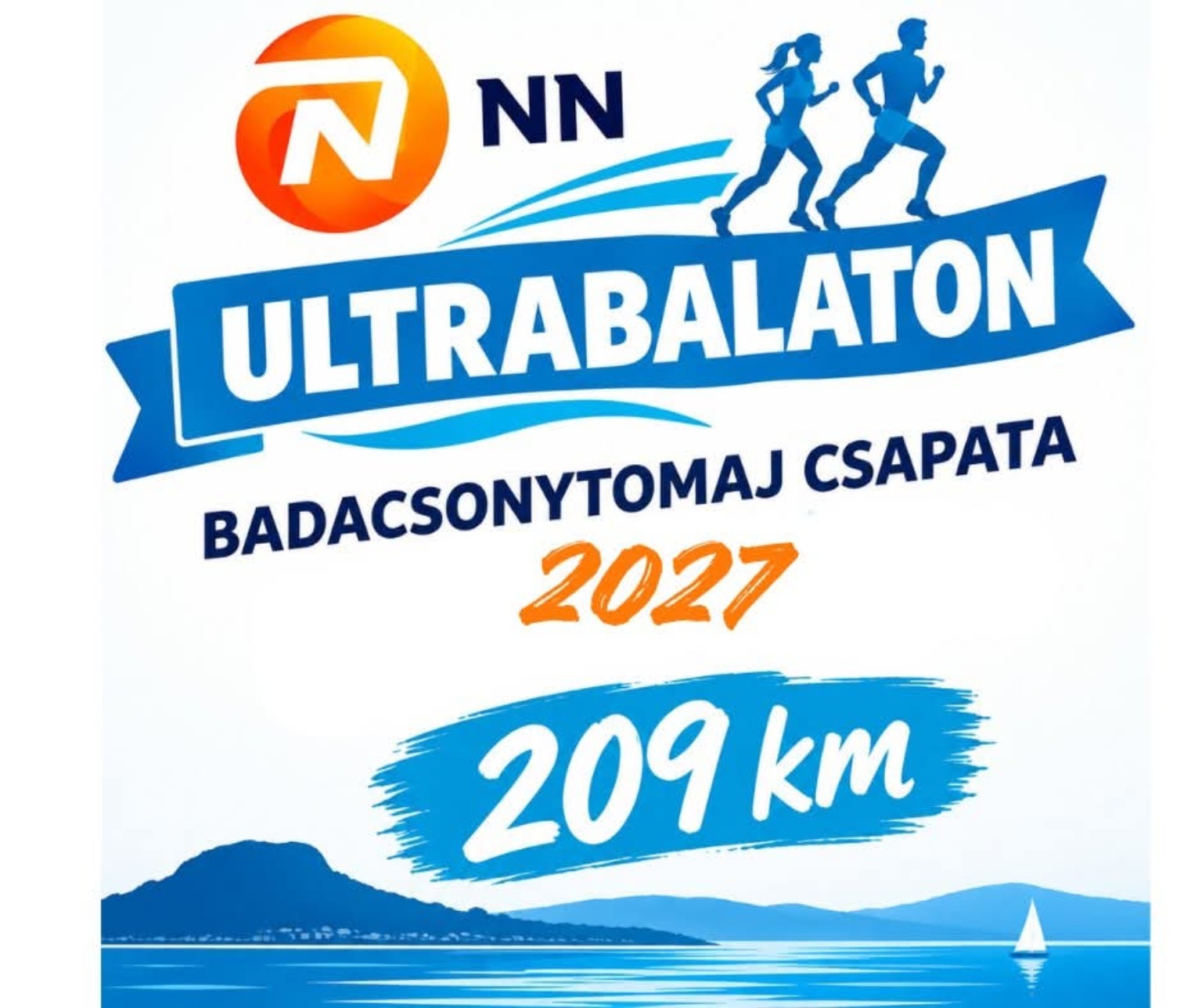 Ultrabalaton 2027 – Badacsonytomaj csapata, 209 km, Balaton és Badacsony grafikával